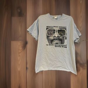 Snoop Dogg SS L Blue Graphic T-shirt What Is These Animals? Is Them Mongooses?